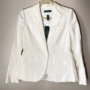 Linen Single Button Tailored  Blazer